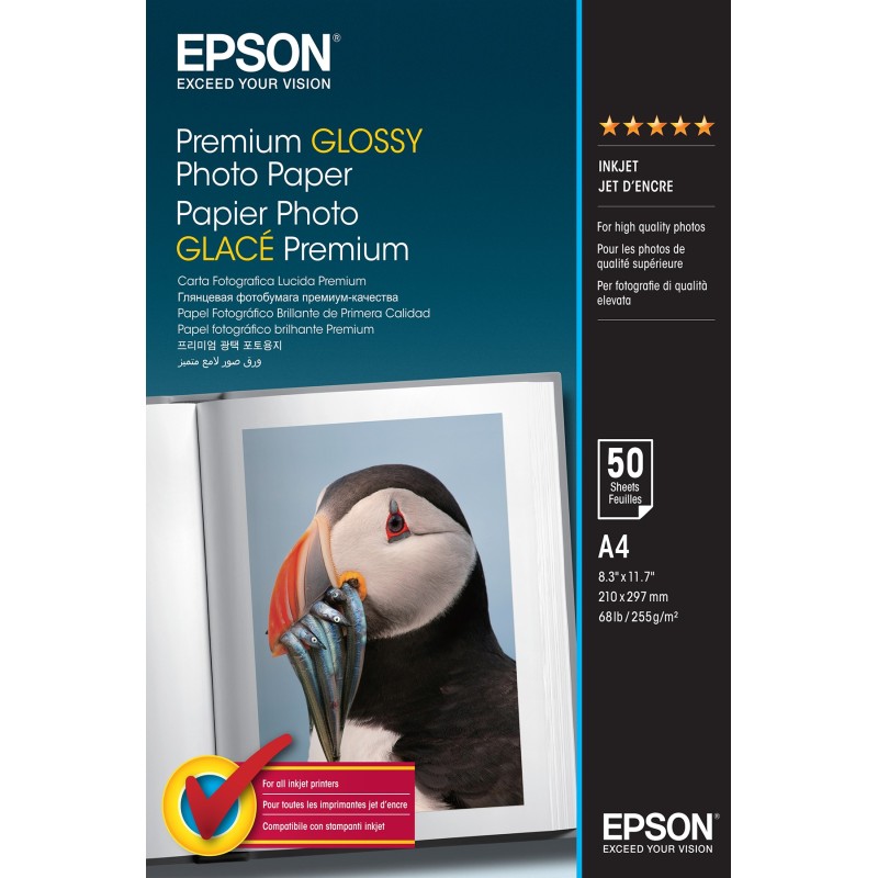 Epson Premium, DIN A4, 255g/m² photo paper White Gloss